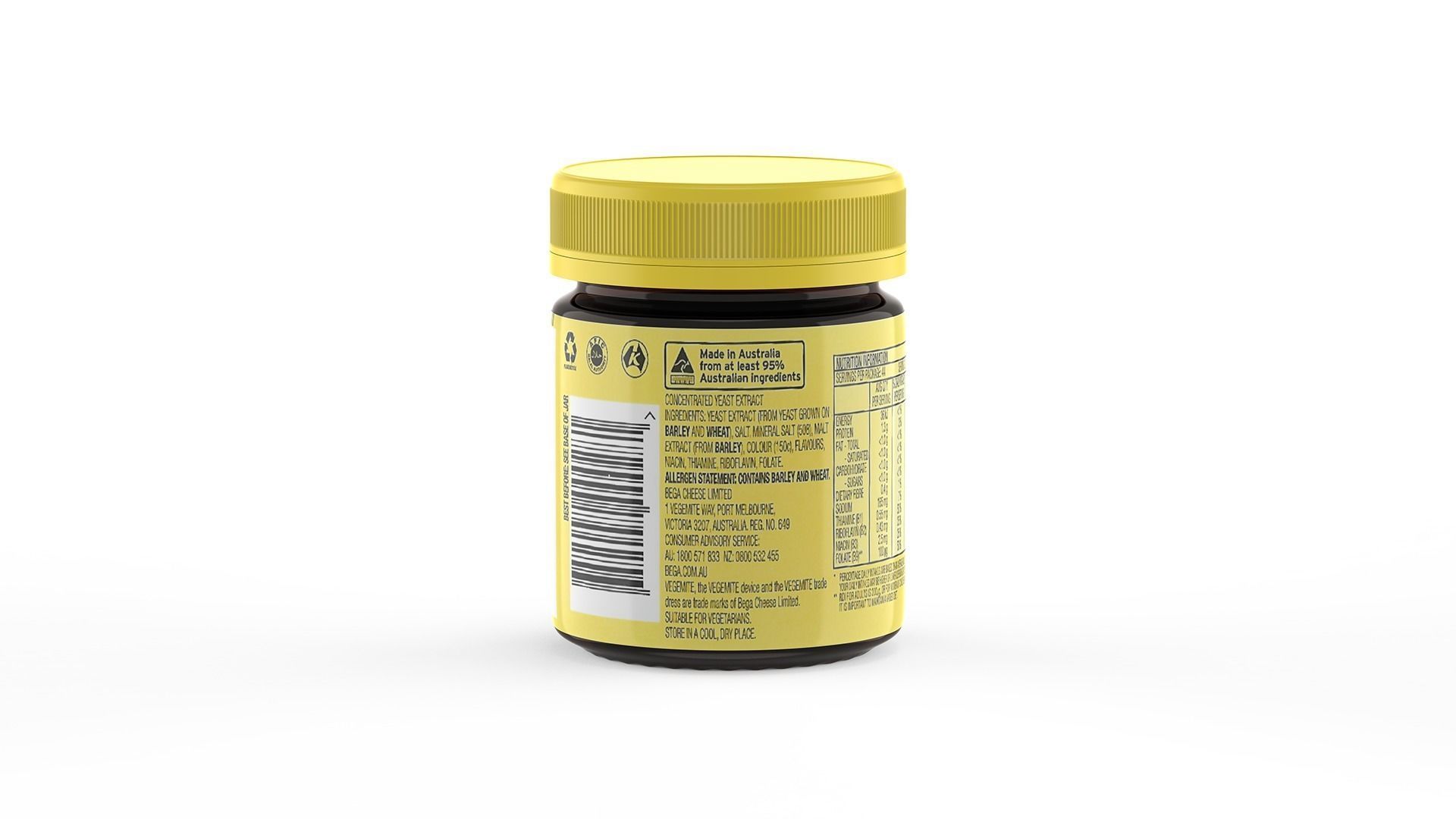 Vegemite Jar 220g Proudly Made in Australia since 1923 - Pot 3D model_16