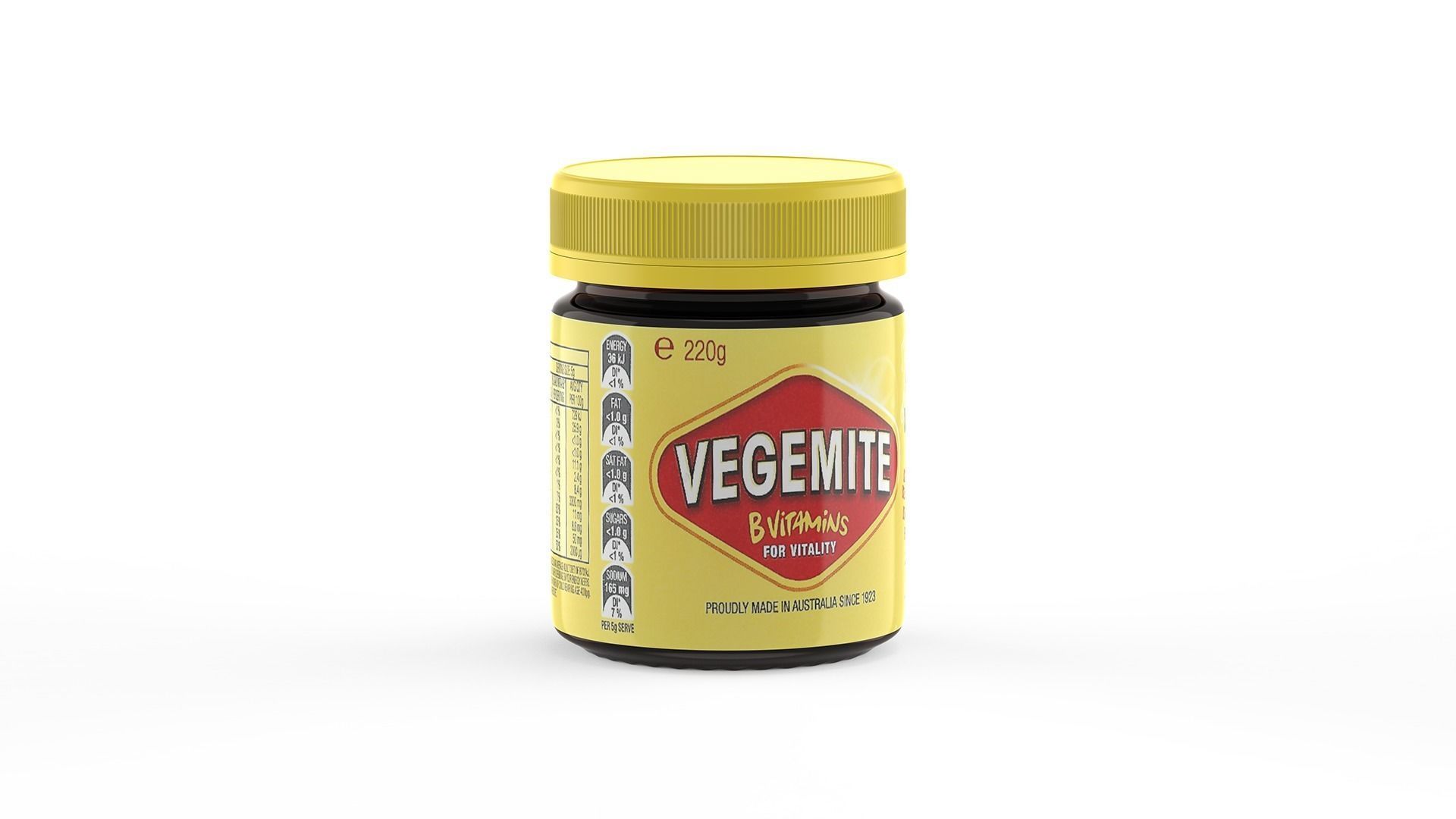 Vegemite Jar 220g Proudly Made in Australia since 1923 - Pot 3D model_4