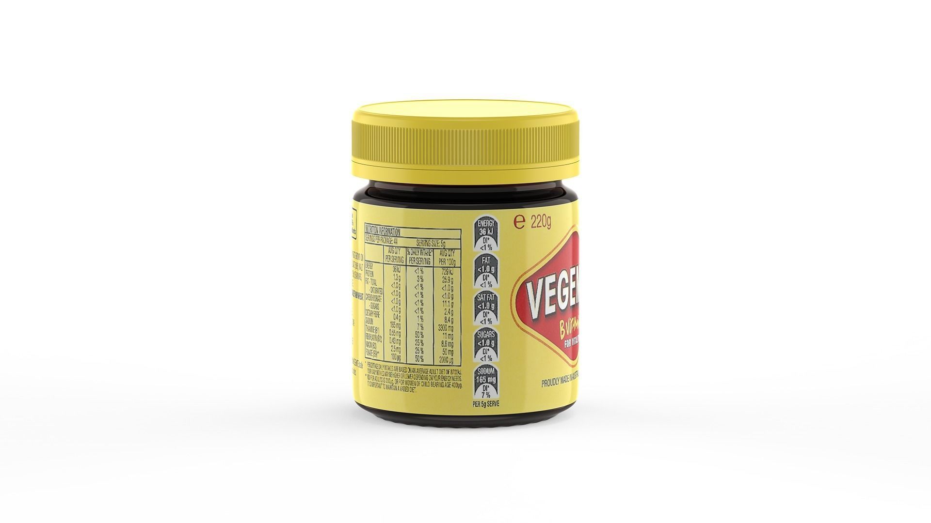 Vegemite Jar 220g Proudly Made in Australia since 1923 - Pot 3D model_8