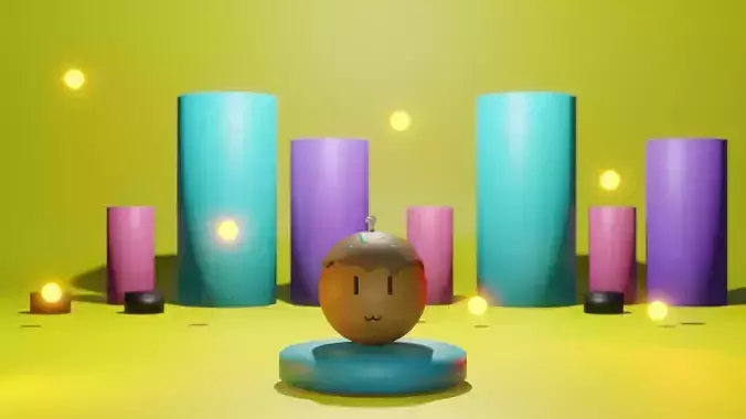 Takoyaki group of candles with person in middle