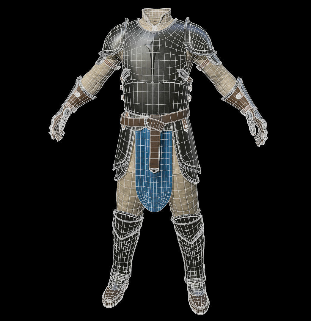 Medieval Character Low-poly 3D model_9