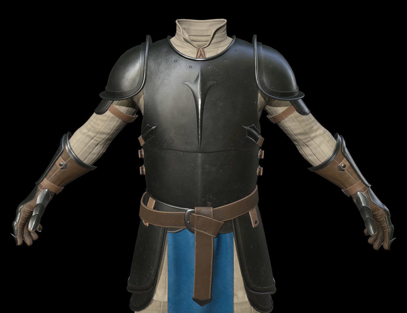 Medieval Character Low-poly 3D model_3