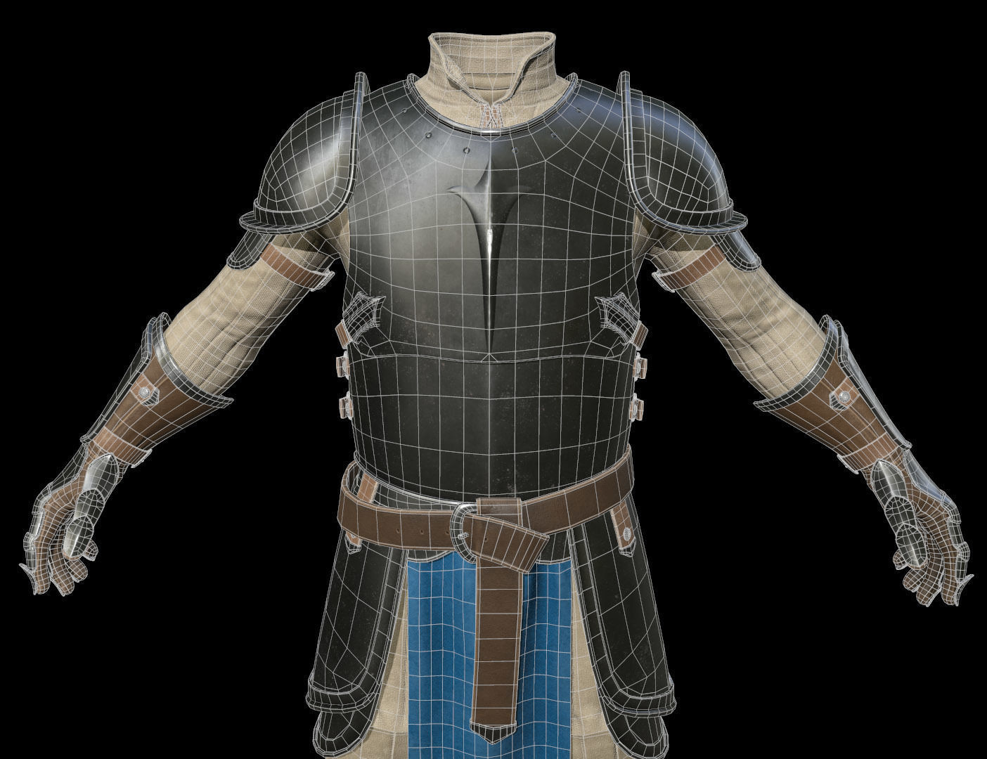 Medieval Character Low-poly 3D model_4