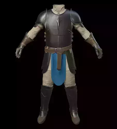 Medieval Character Low-poly 3D model