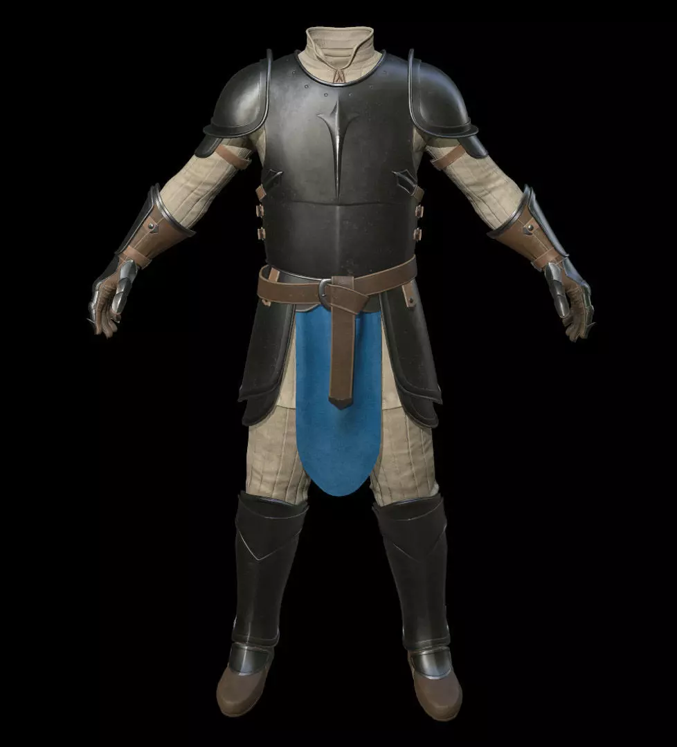 Medieval Character Low-poly 3D model_0