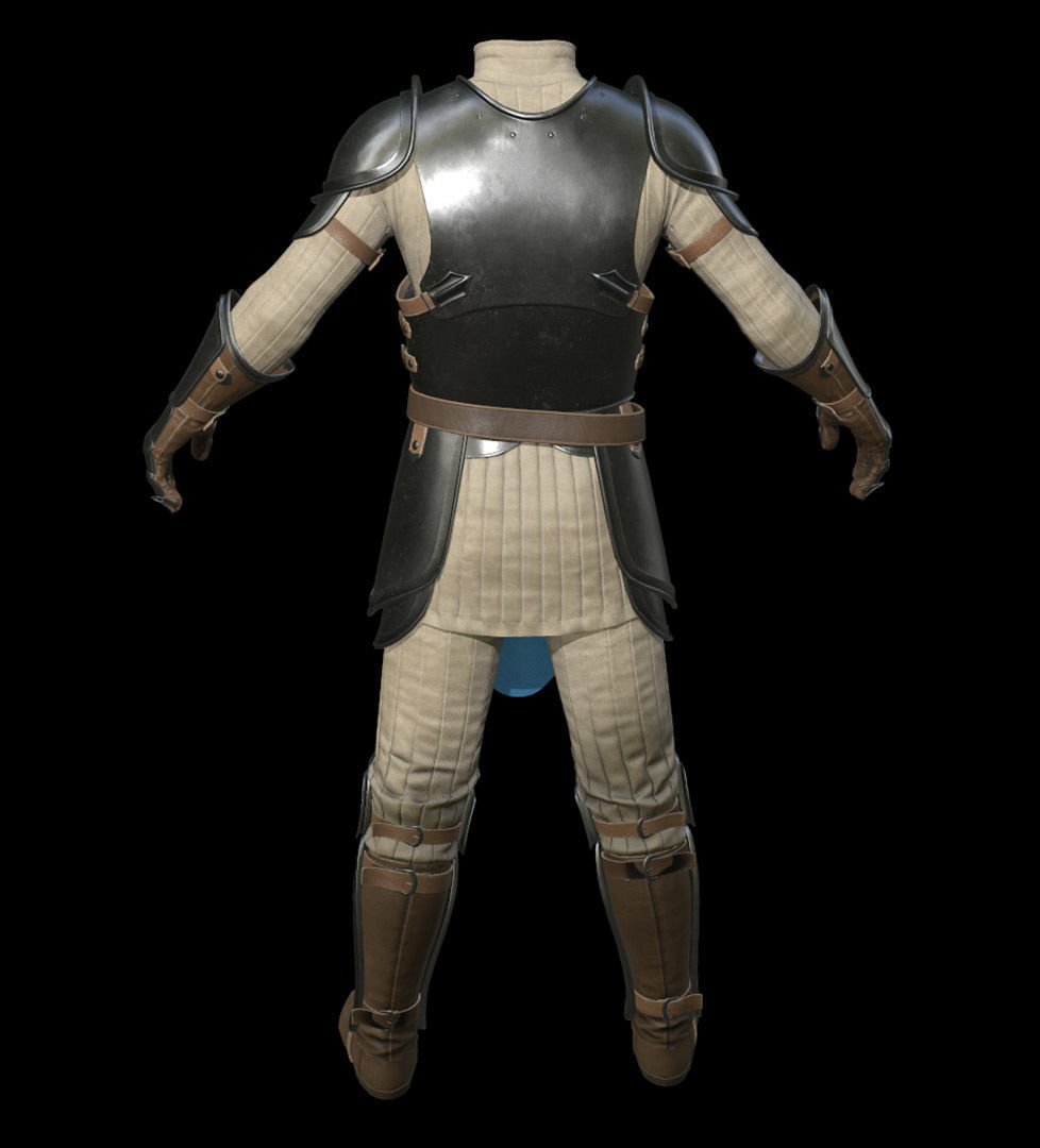 Medieval Character Low-poly 3D model_2