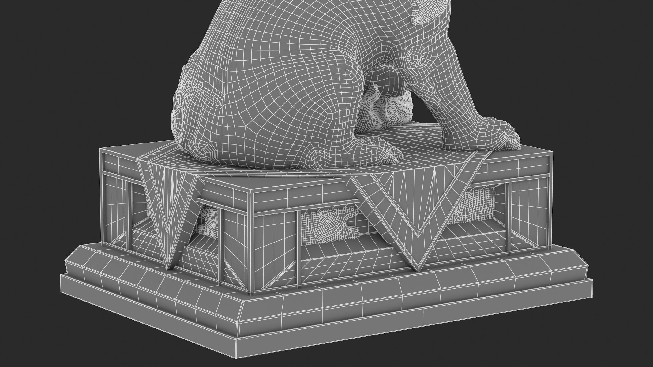 Chinese Lion Statue 3D model_16