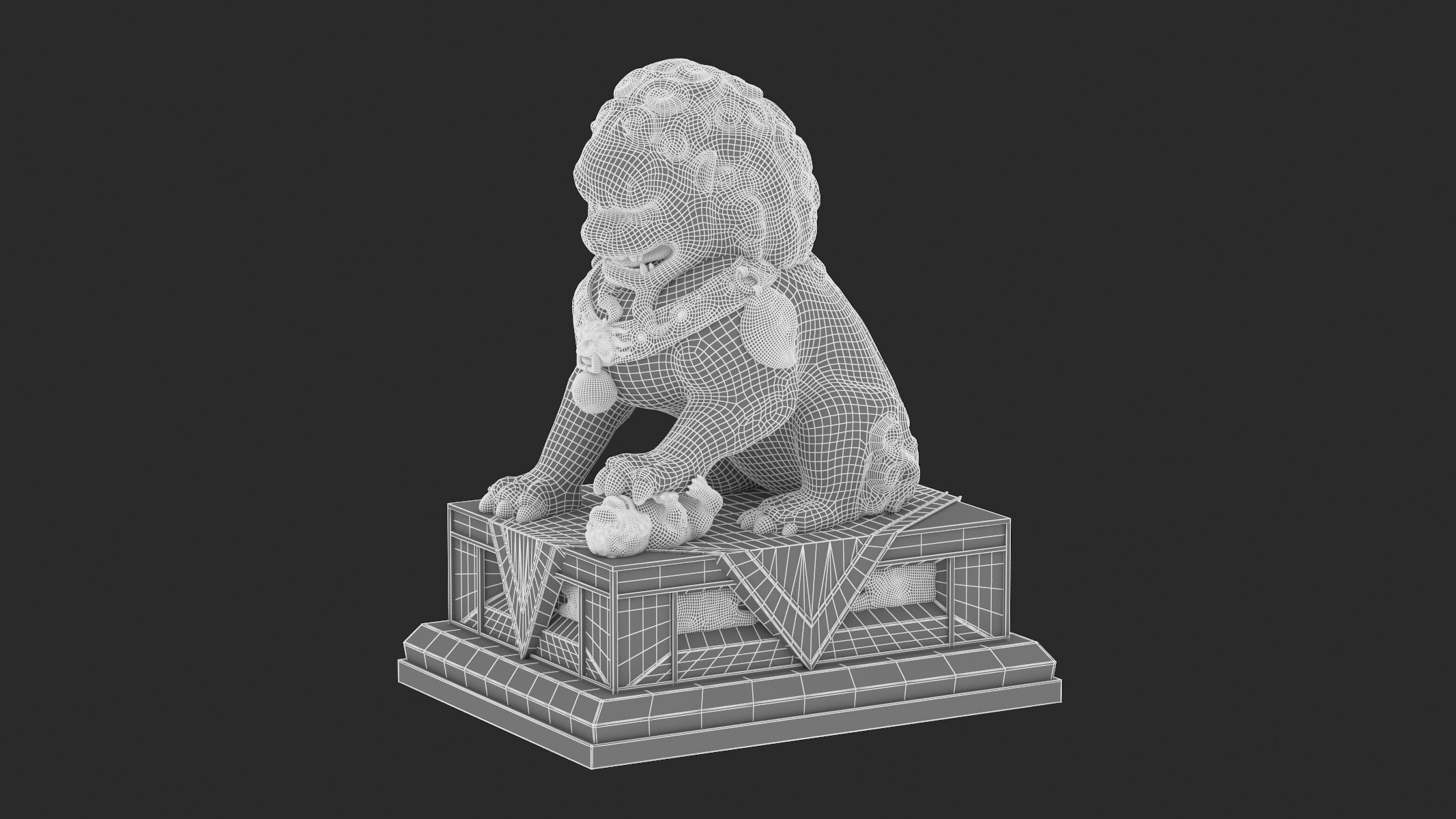 Chinese Lion Statue 3D model CGTrader