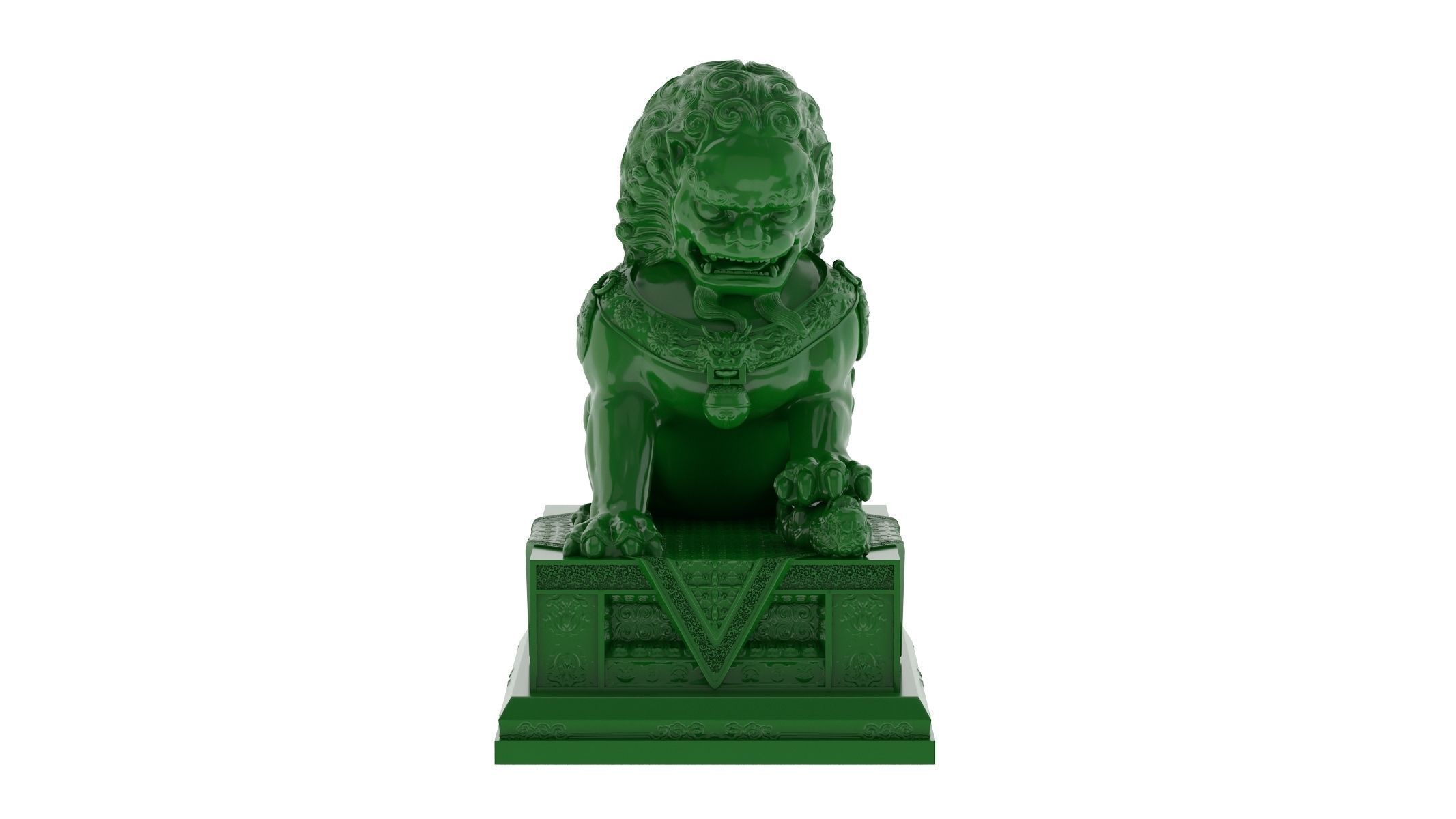 Chinese Lion Statue 3D Print 3D print model_4