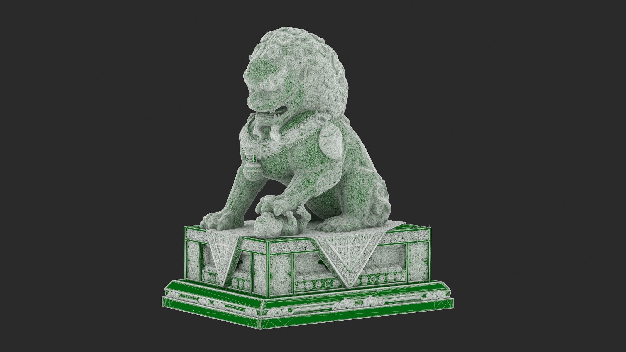 Chinese Lion Statue 3D Print 3D print model_13