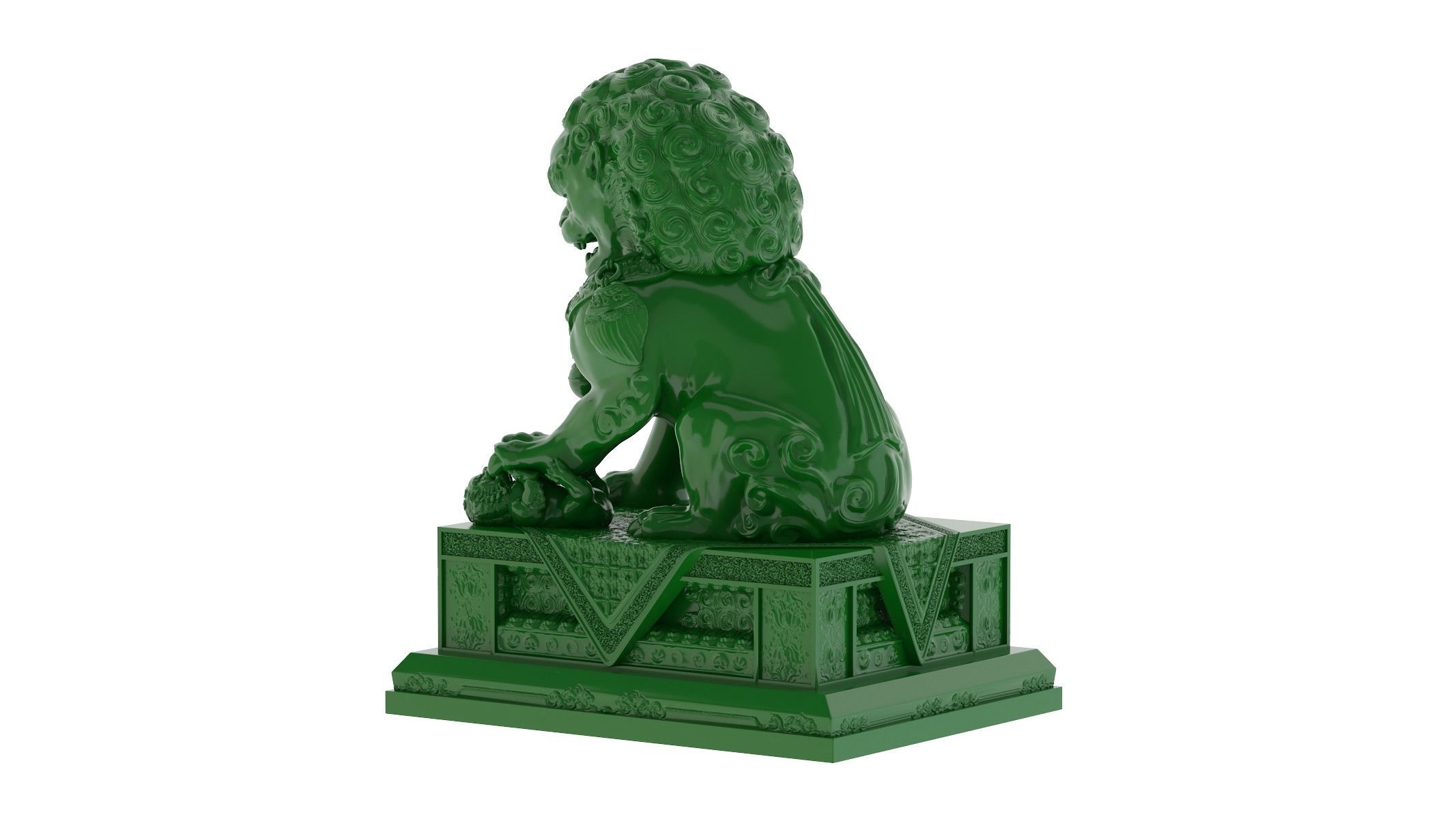 Chinese Lion Statue 3D Print 3D print model_2