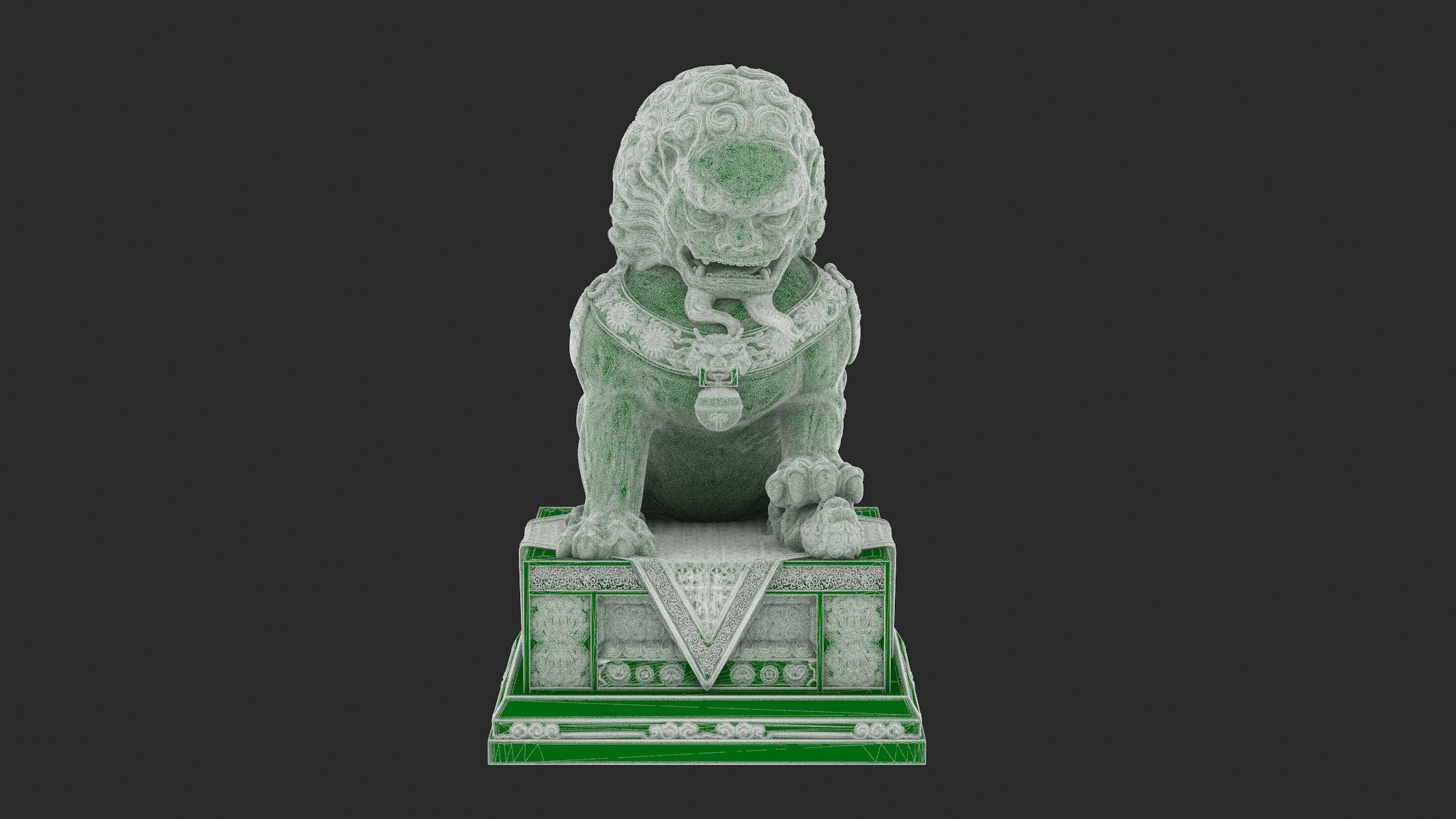 Chinese Lion Statue 3D Print 3D print model_14