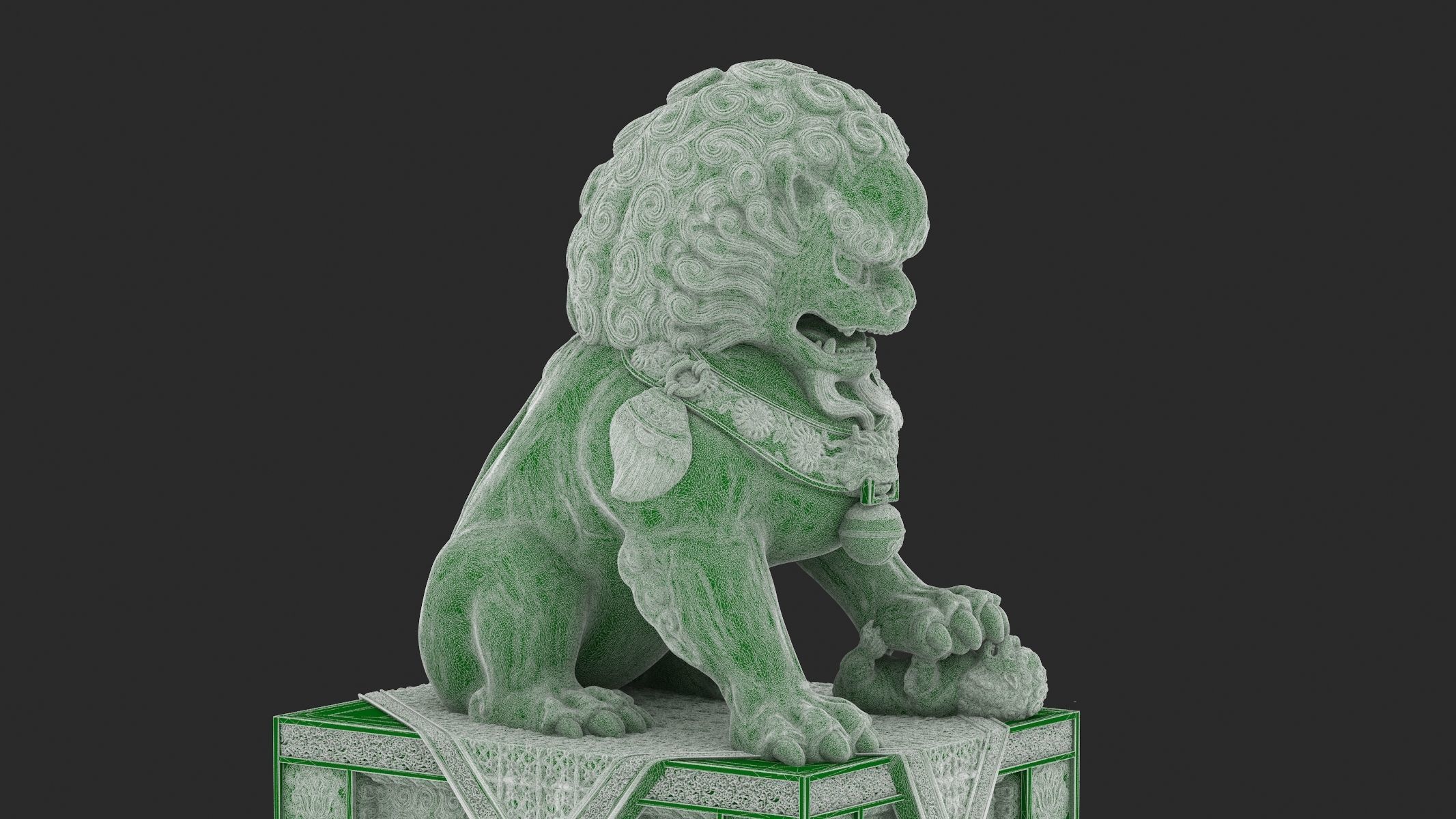 Chinese Lion Statue 3D Print 3D print model_15