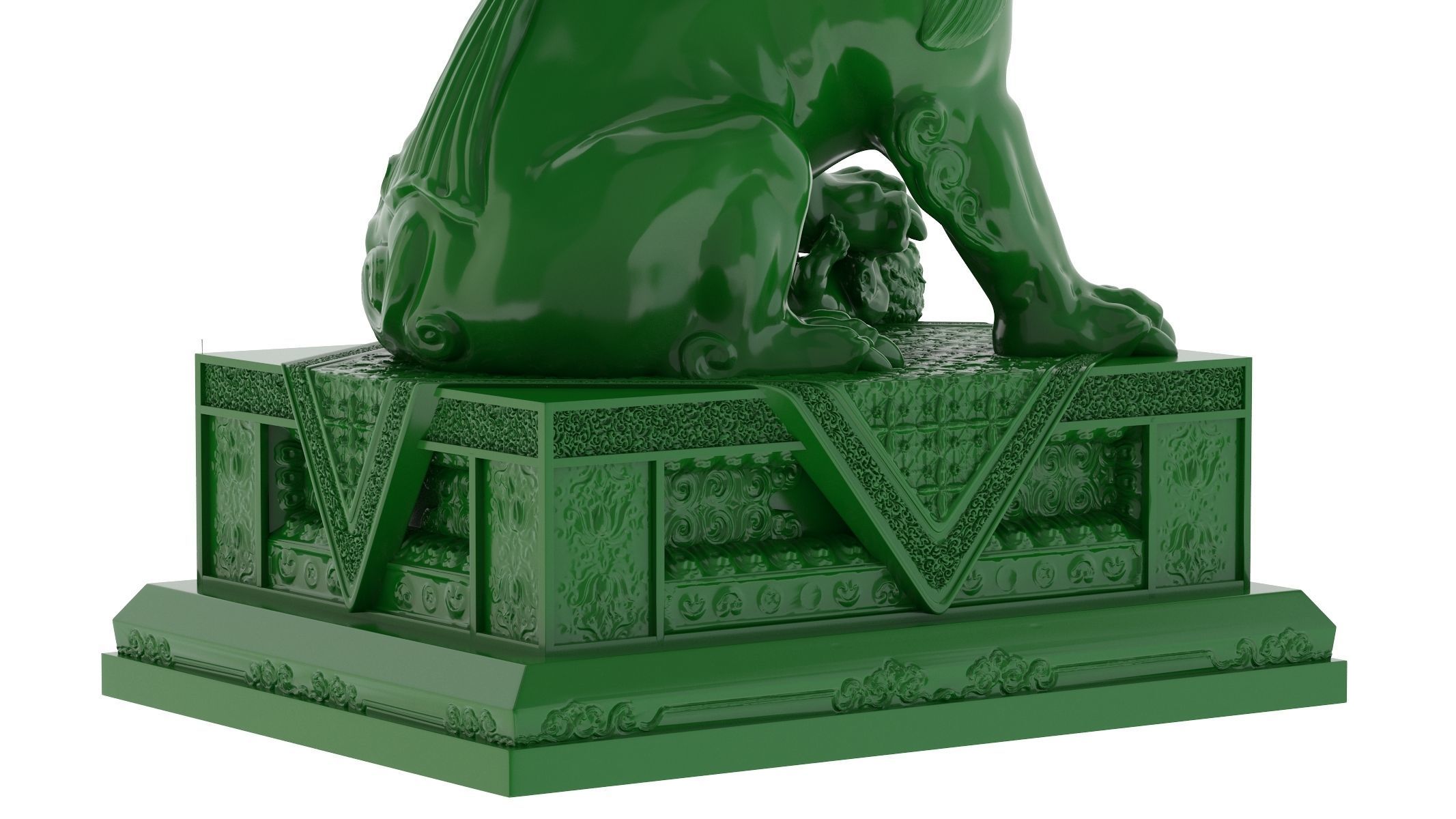 Chinese Lion Statue 3D Print 3D print model_6