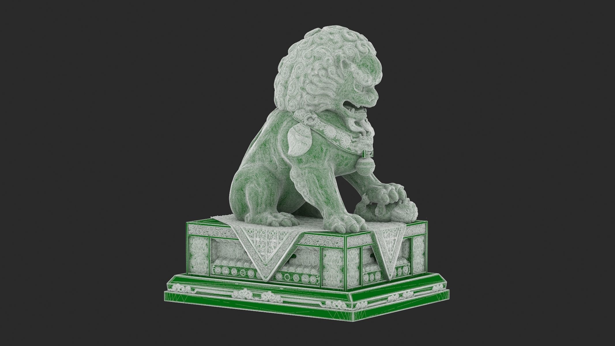 Chinese Lion Statue 3D Print 3D print model_10