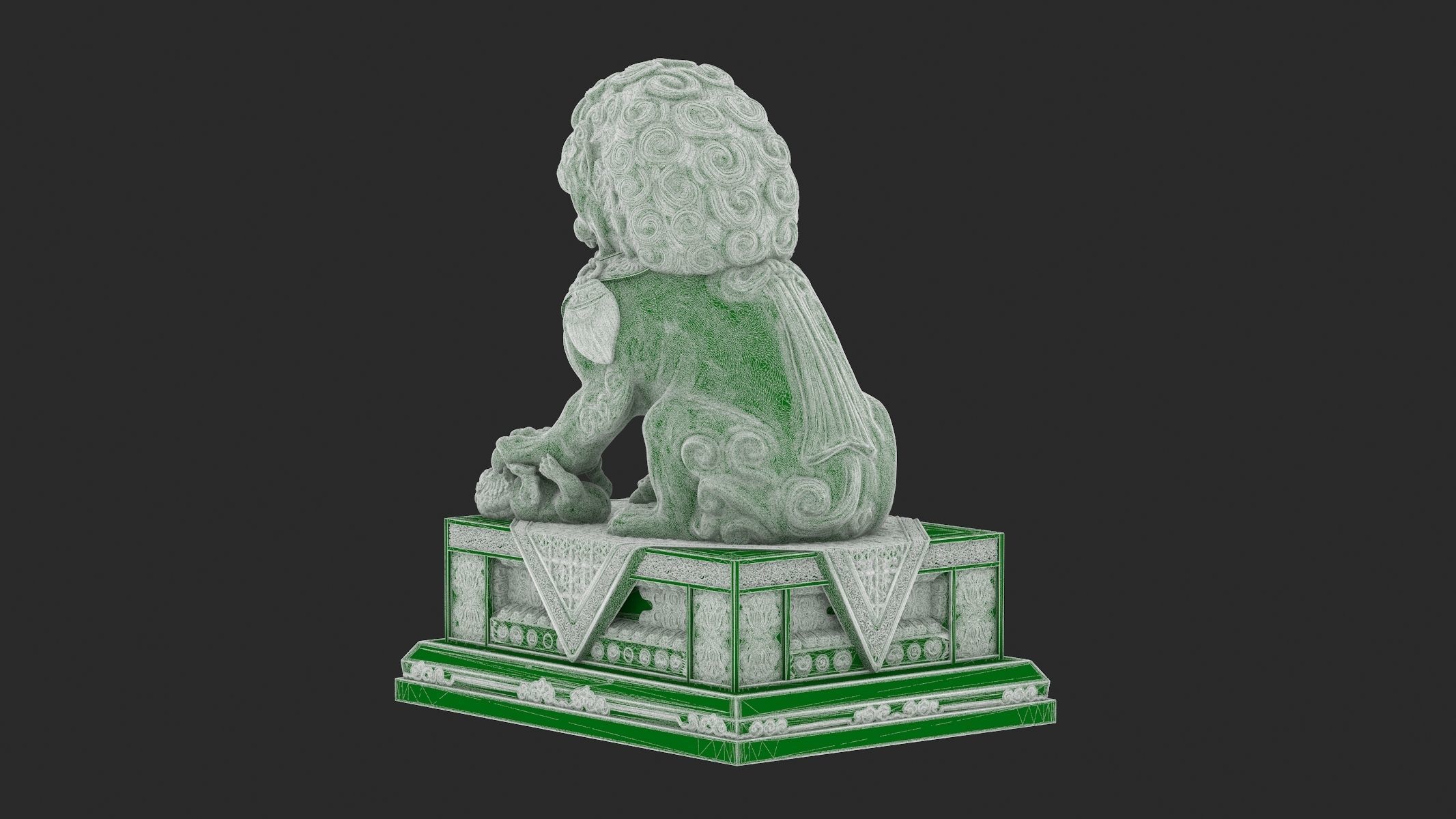 Chinese Lion Statue 3D Print 3D print model_12
