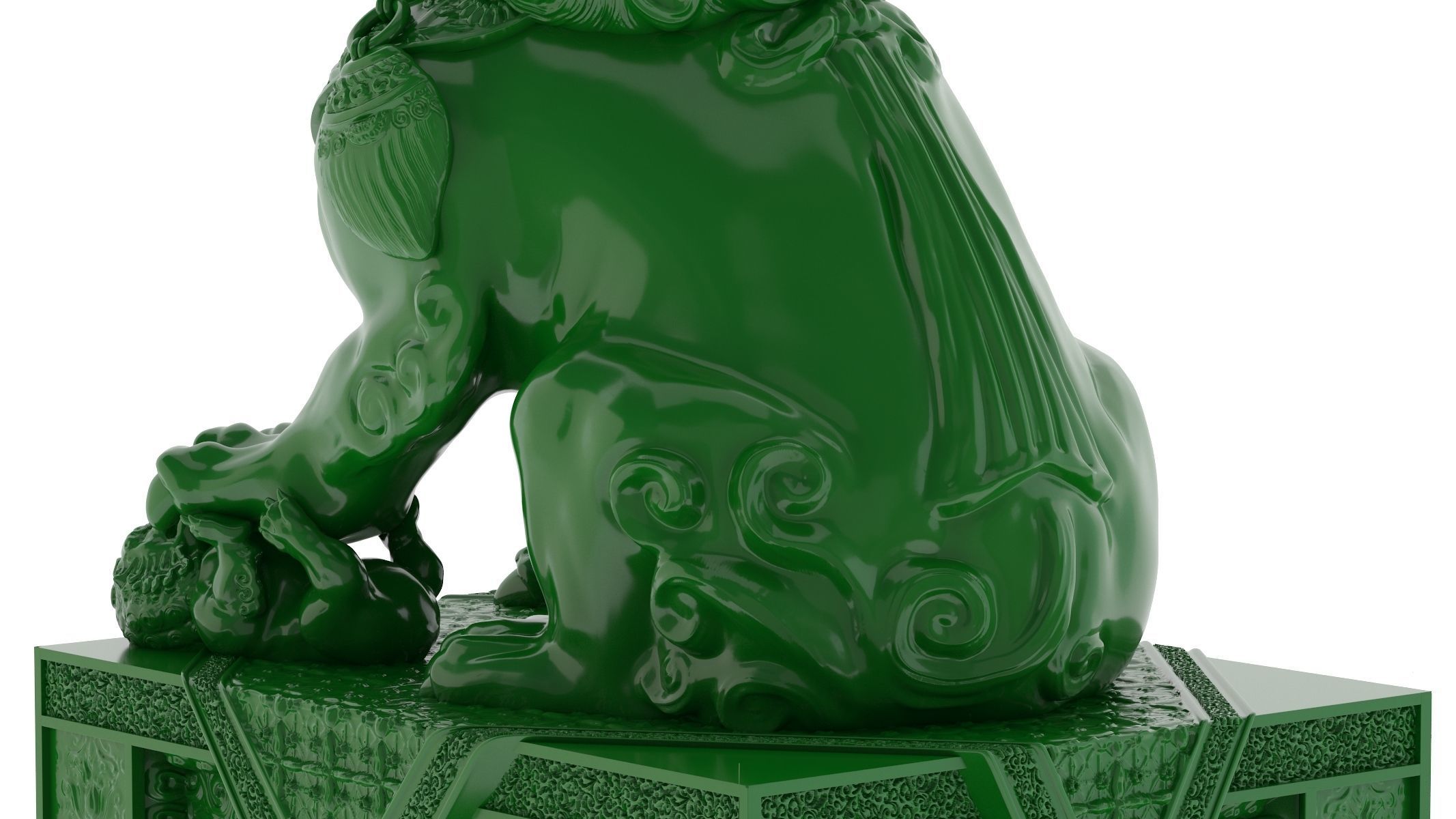 Chinese Lion Statue 3D Print 3D print model_7