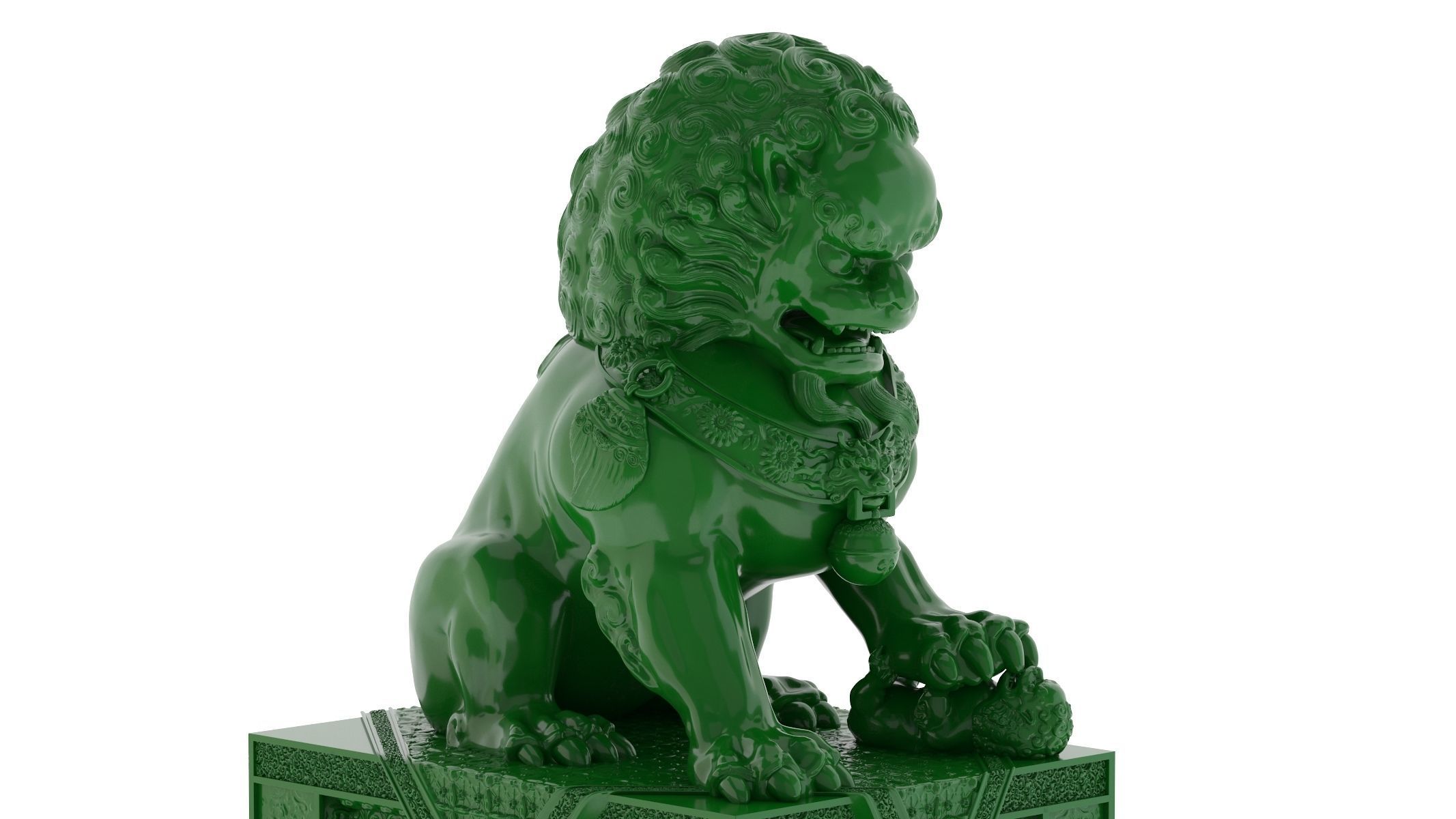 Chinese Lion Statue 3D Print 3D print model_5