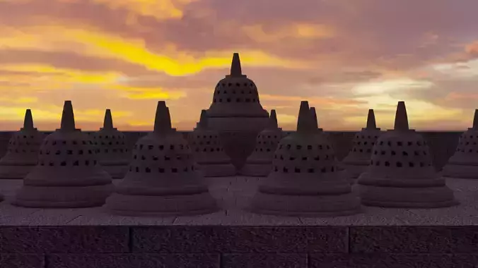 3D MODEL RENDERING TEMPLE OBJECT 