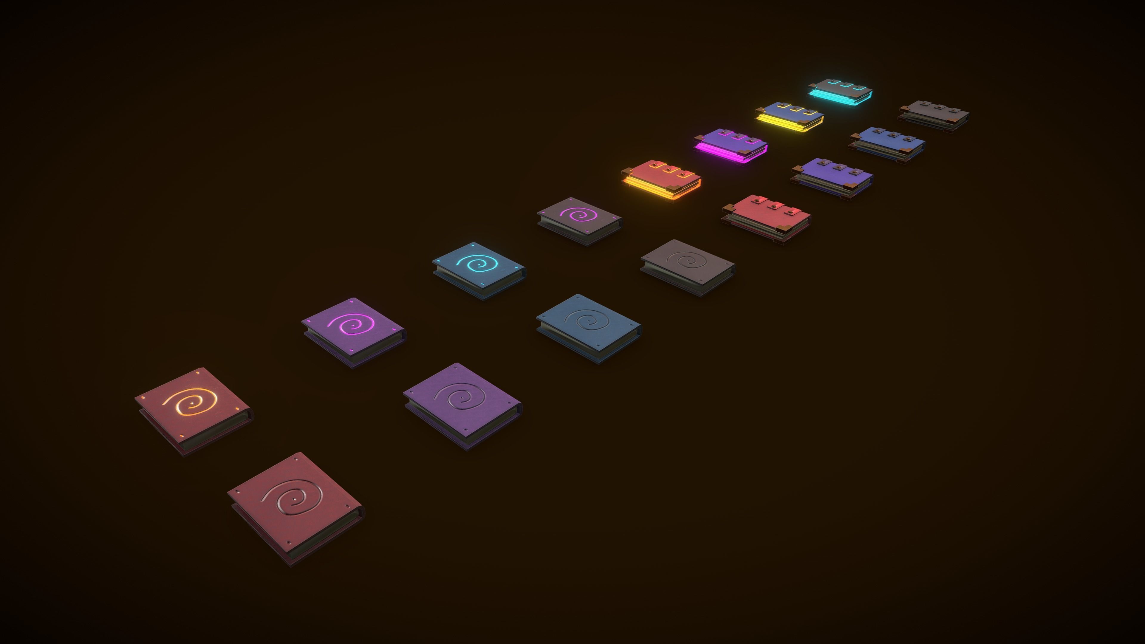 Stylized PBR Book Pack Low-poly 3D model_7
