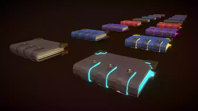Stylized PBR Book Pack Low-poly 3D model