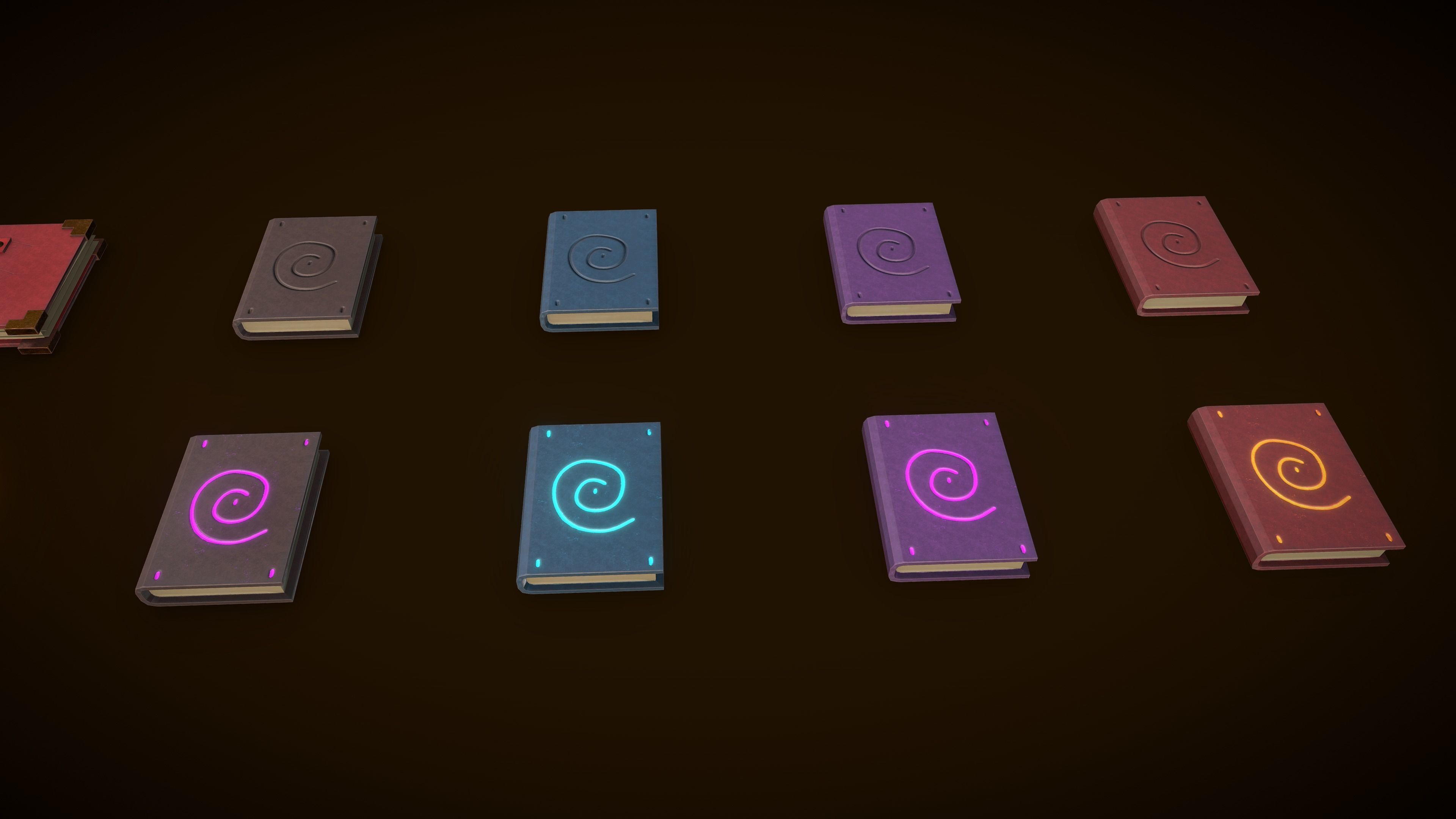 Stylized PBR Book Pack Low-poly 3D model_5