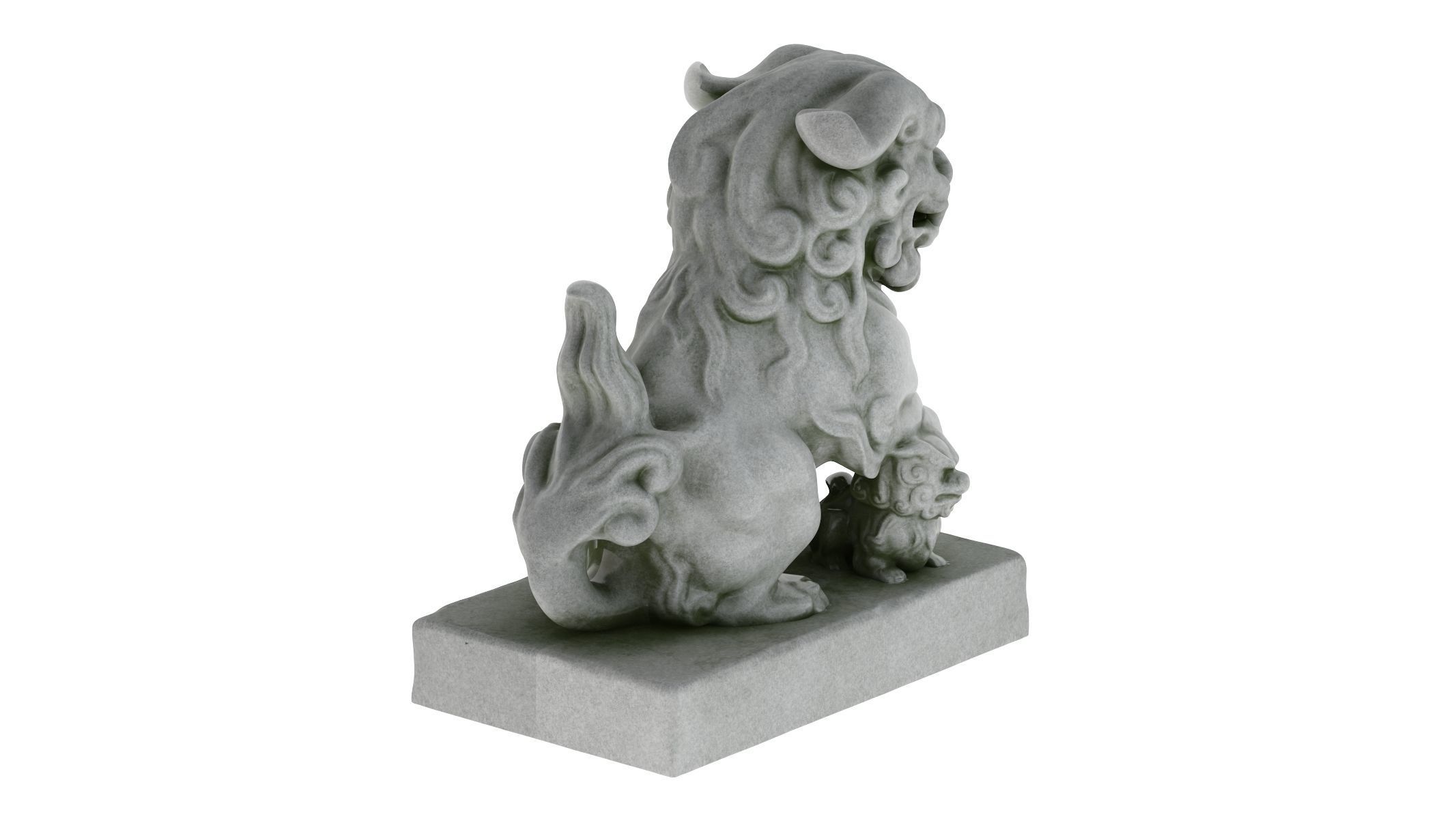 Komainu Statue  Low-poly 3D model_1