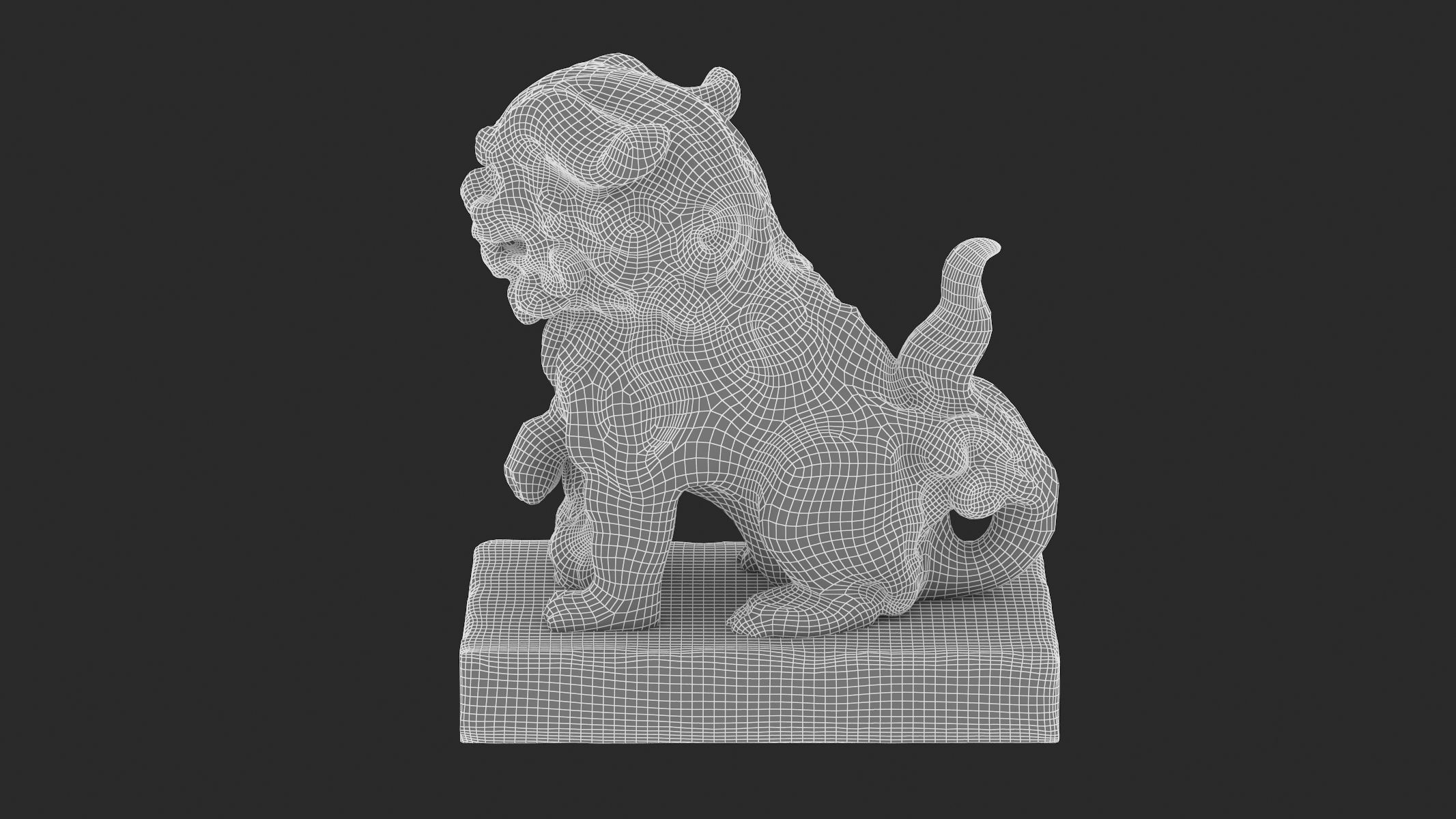 Komainu Statue  Low-poly 3D model_13