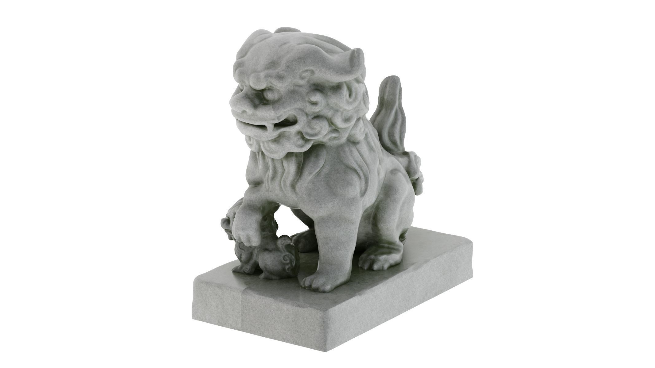 Komainu Statue  Low-poly 3D model_4