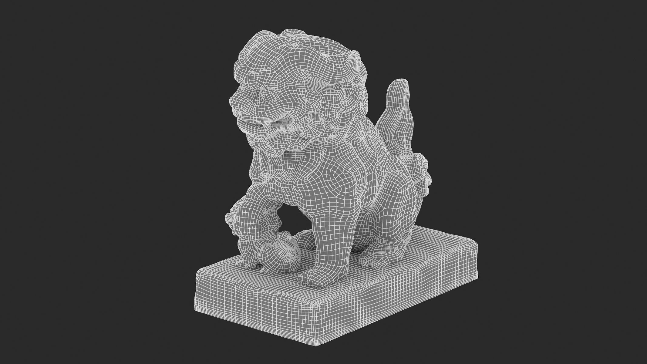 Komainu Statue  Low-poly 3D model_14