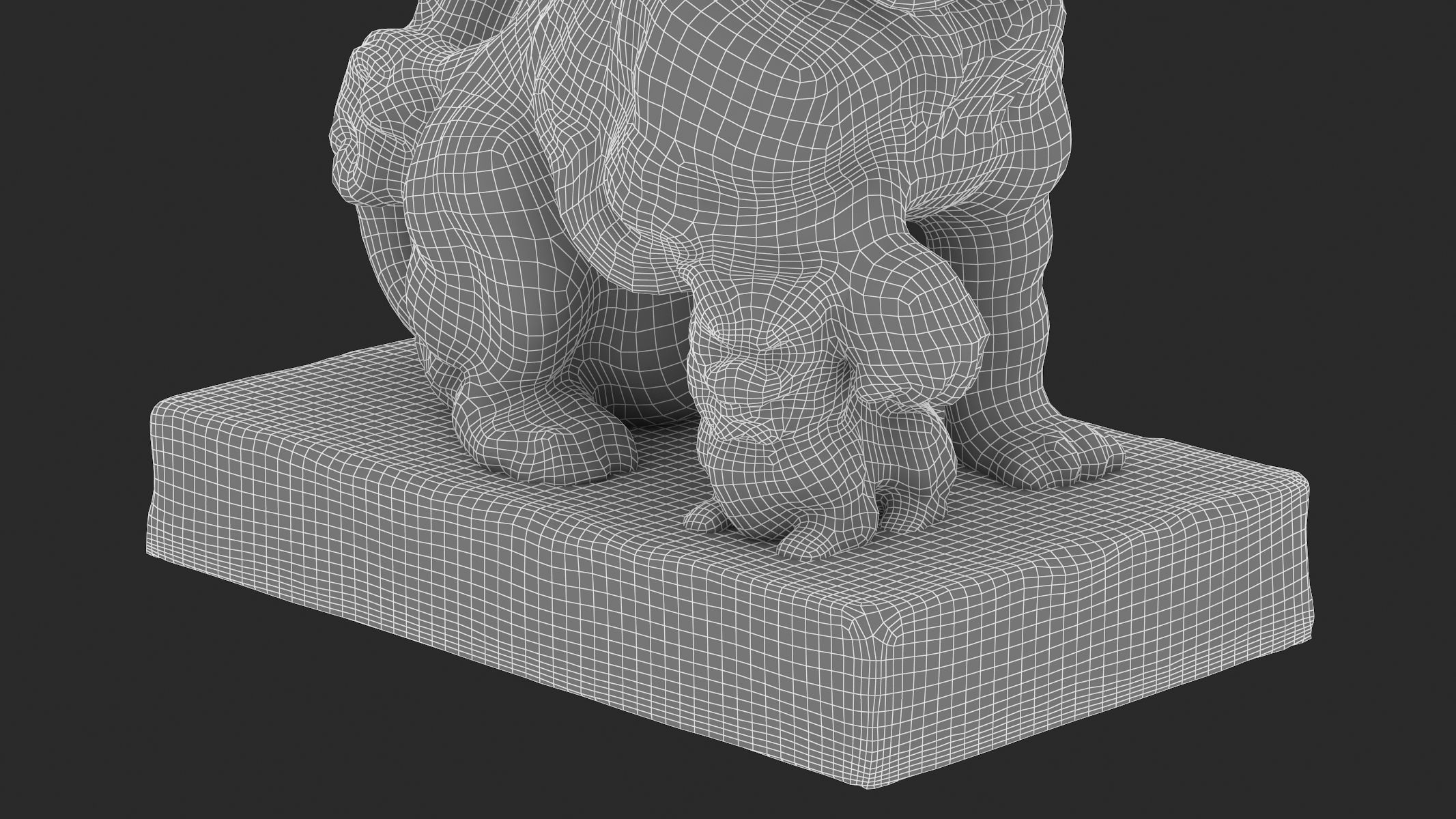 Komainu Statue  Low-poly 3D model_16