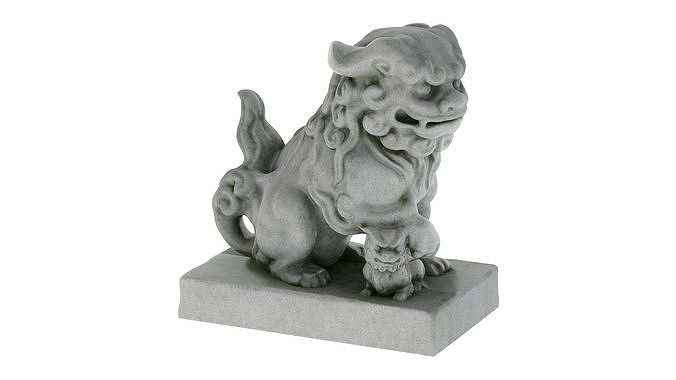 Komainu Statue  Low-poly 3D model