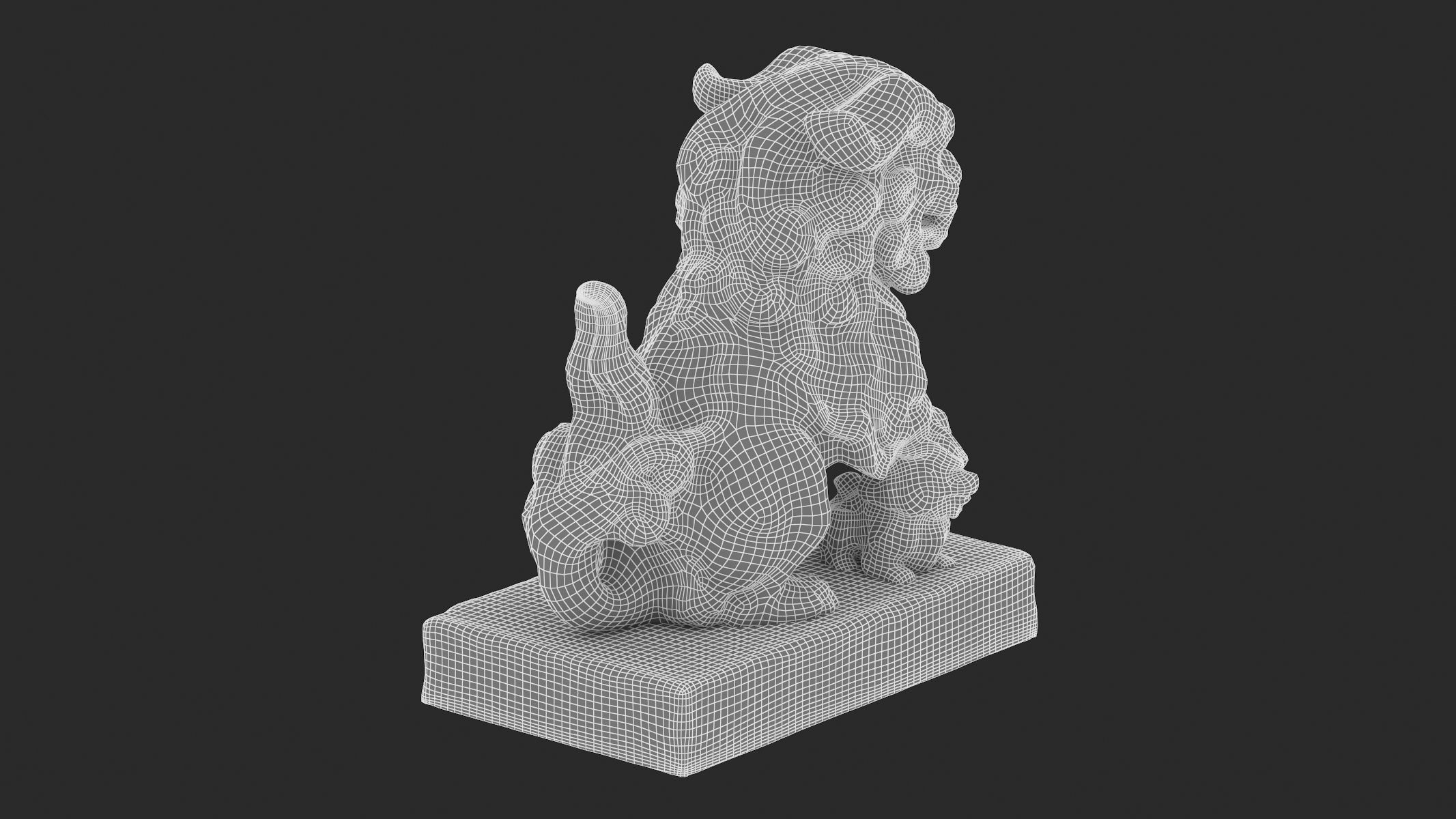 Komainu Statue  Low-poly 3D model_11