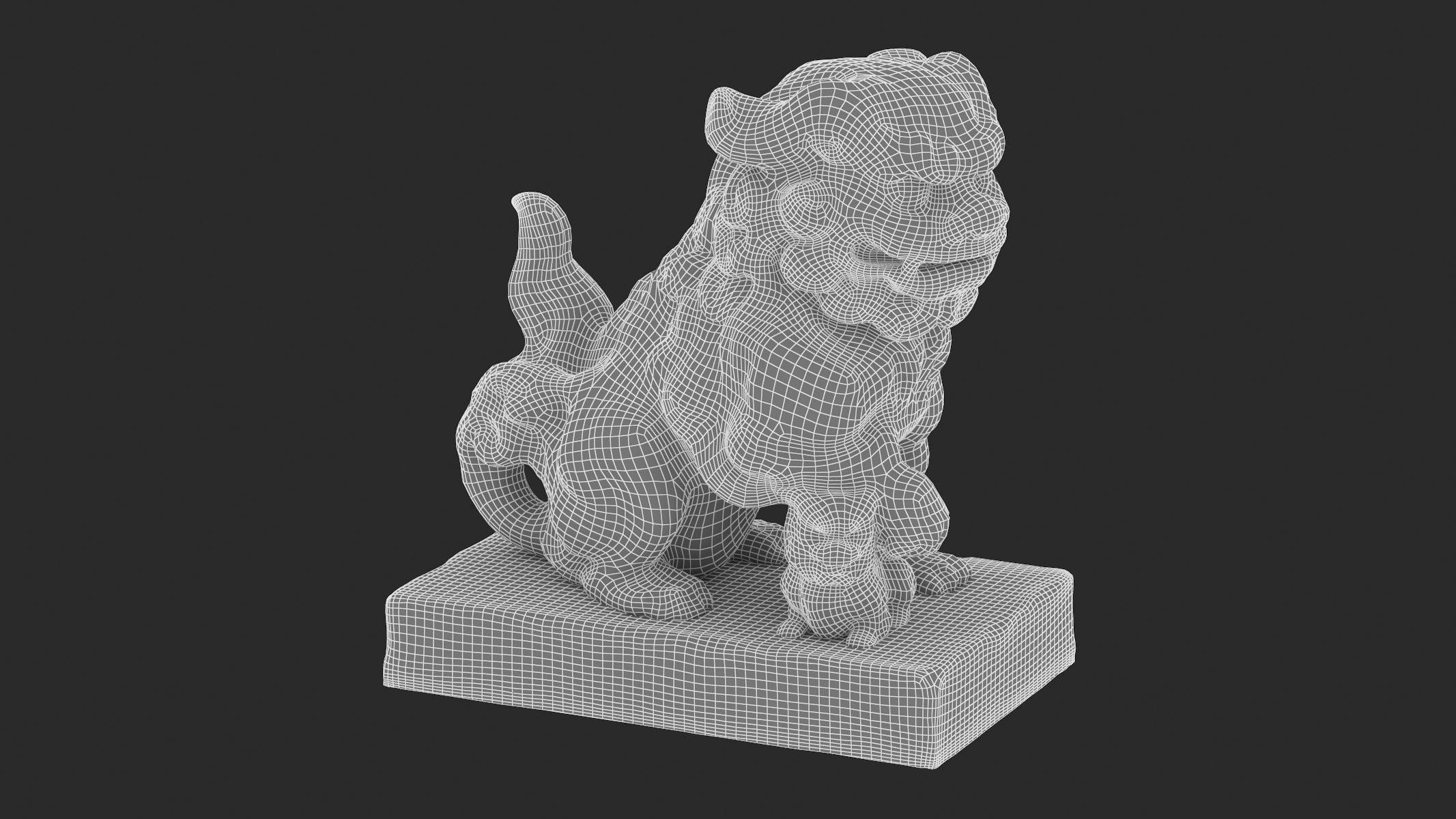 Komainu Statue  Low-poly 3D model_10
