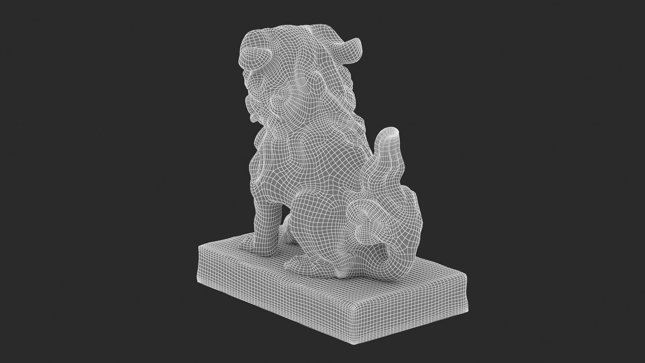 Komainu Statue  Low-poly 3D model_12