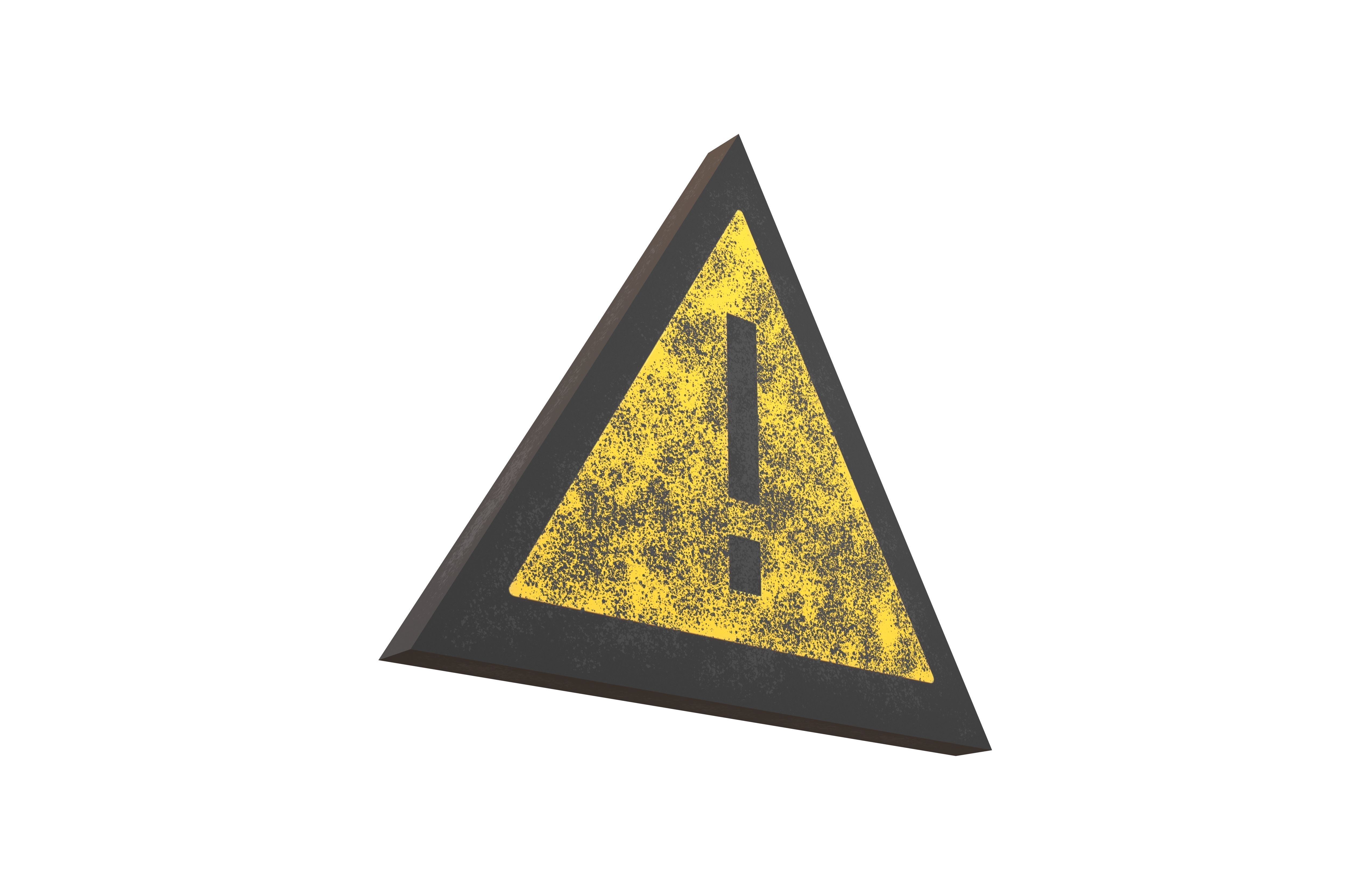 Danger Sign v1 002 Low-poly 3D model_3