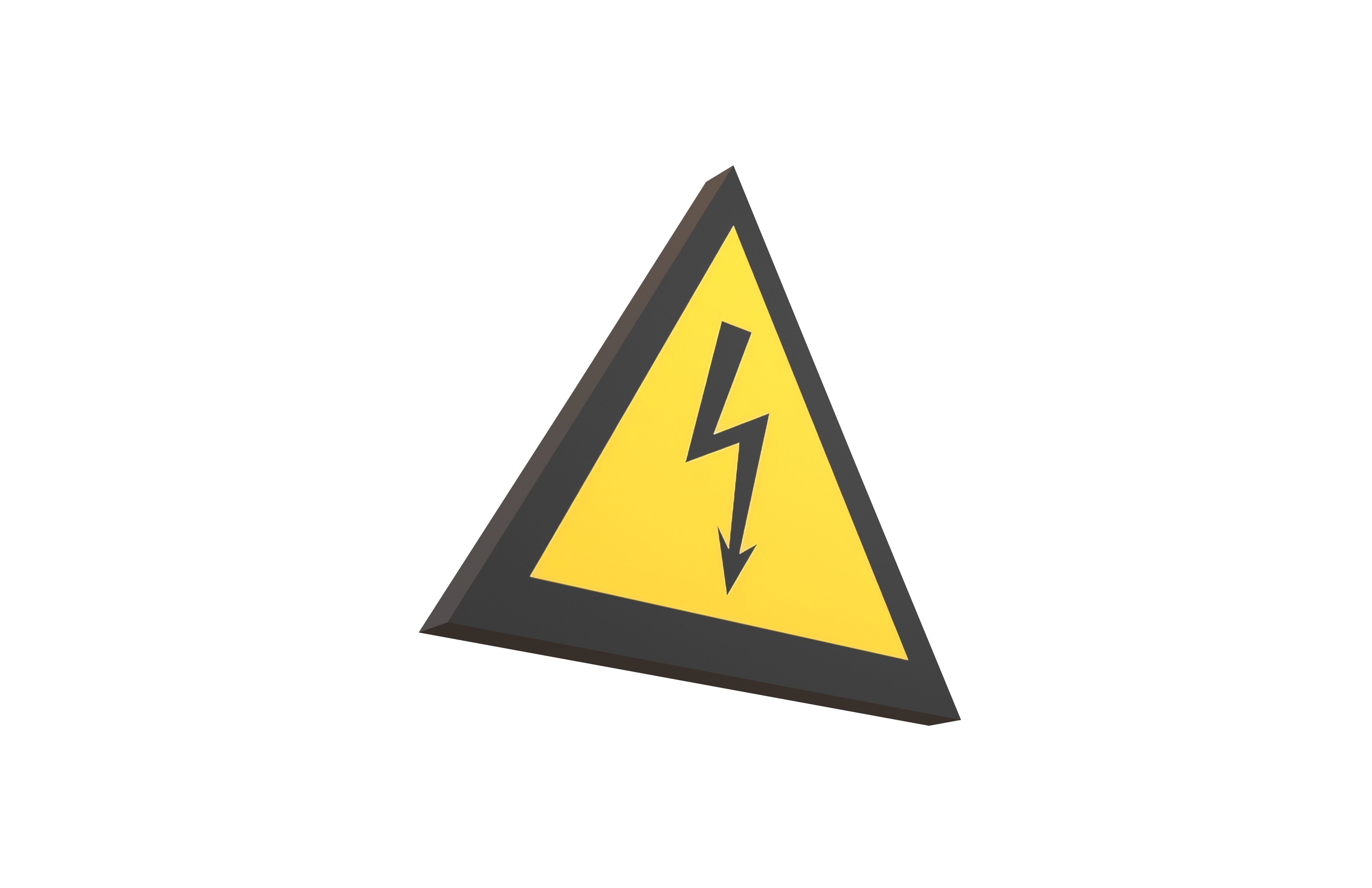 Danger Sign v2 001 Low-poly 3D model_3