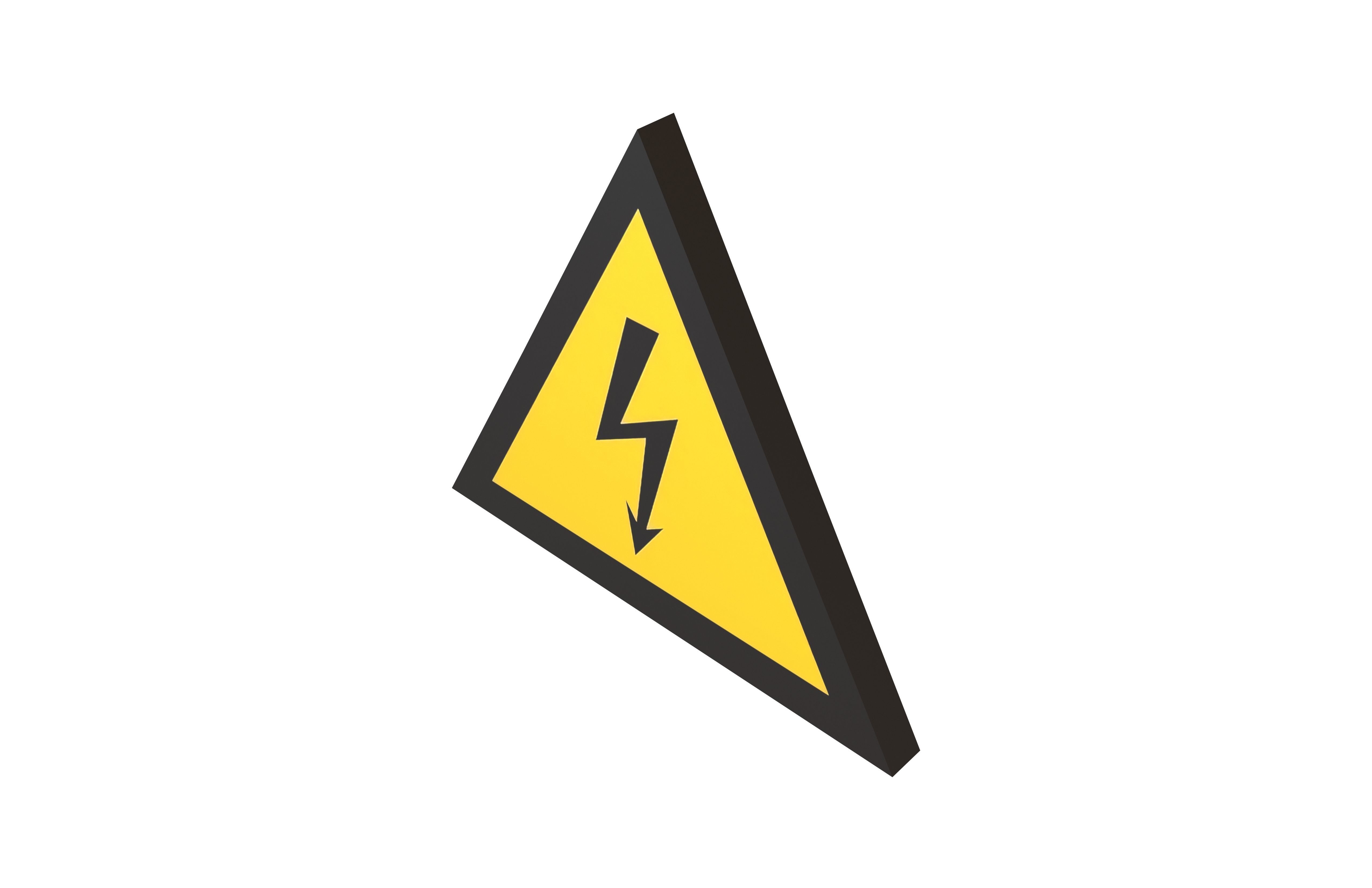 Danger Sign v2 001 Low-poly 3D model_2