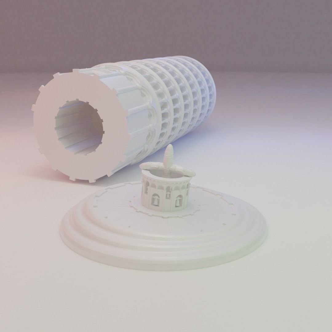 Leaning Tower of Pisa 3D print model_1