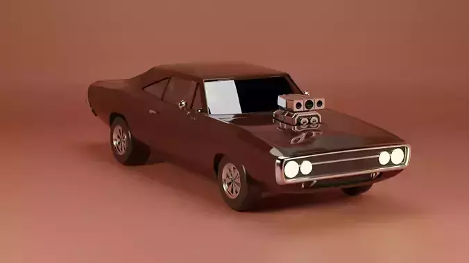 1970 dodge charger Low-poly 3D model