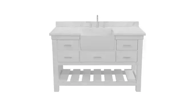 Charlotte Bathroom Vanity White Quartz Top Single Sink