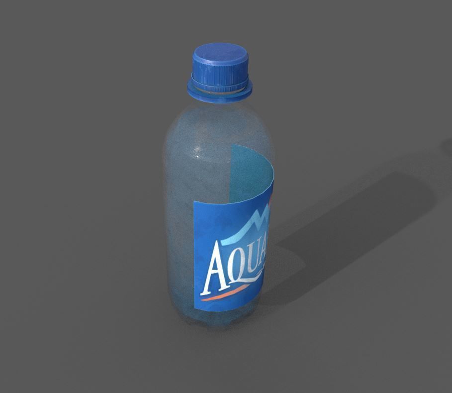 Water Bottle with fine word art ready to use Low-poly 3D model_5