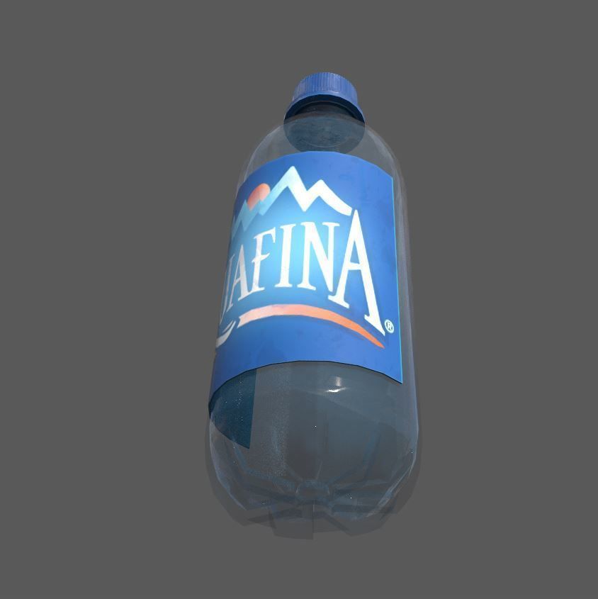 Water Bottle with fine word art ready to use Low-poly 3D model_8