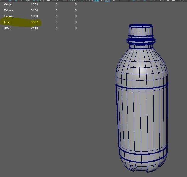 Water Bottle with fine word art ready to use Low-poly 3D model_10