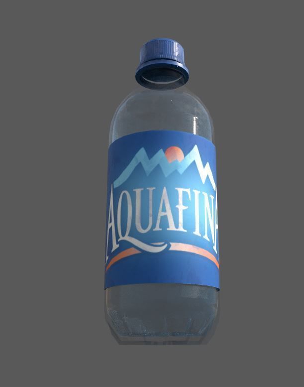 Water Bottle with fine word art ready to use Low-poly 3D model_7