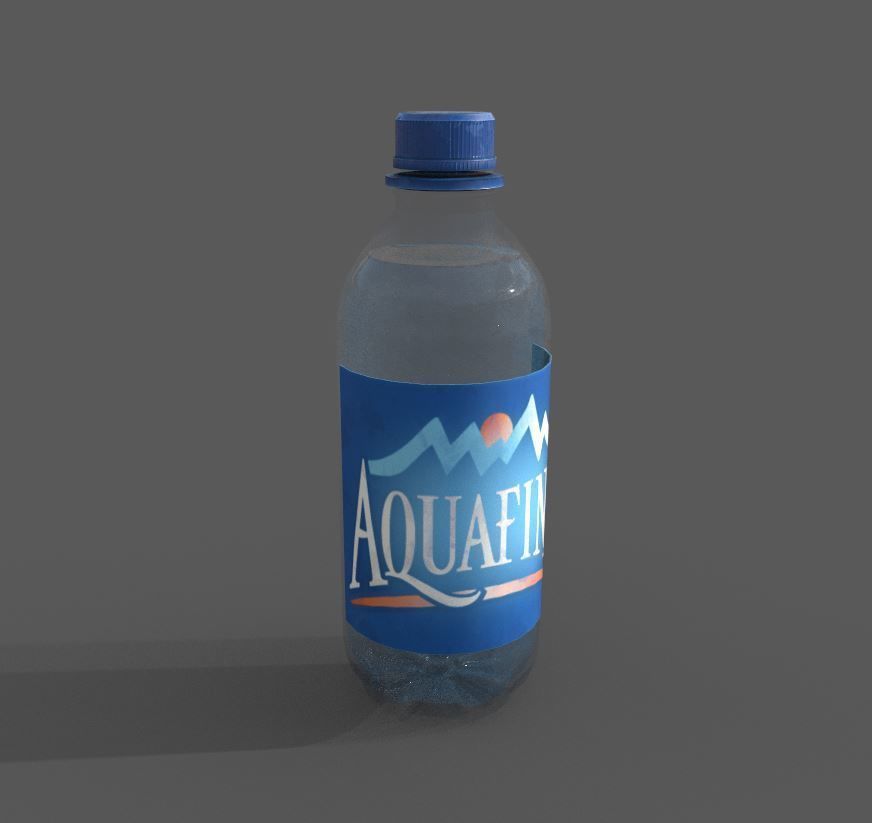 Water Bottle with fine word art ready to use Low-poly 3D model_6