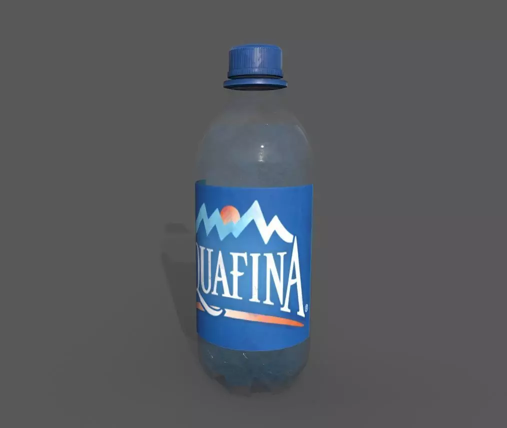 Water Bottle with fine word art ready to use Low-poly 3D model_0