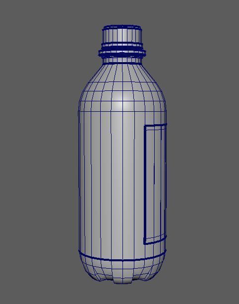 Water Bottle with fine word art ready to use Low-poly 3D model_14