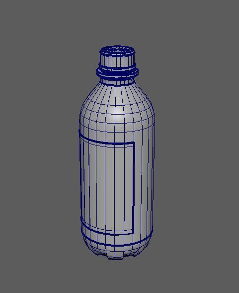 Water Bottle with fine word art ready to use Low-poly 3D model_12