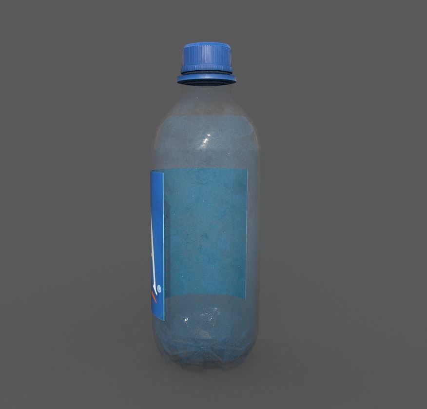 Water Bottle with fine word art ready to use Low-poly 3D model_4